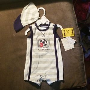 New boys size 6 months one piece shorts/tank